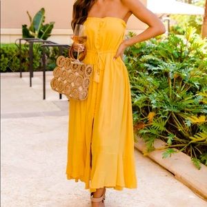 Pink Lily Strapless Marigold Dress (M)